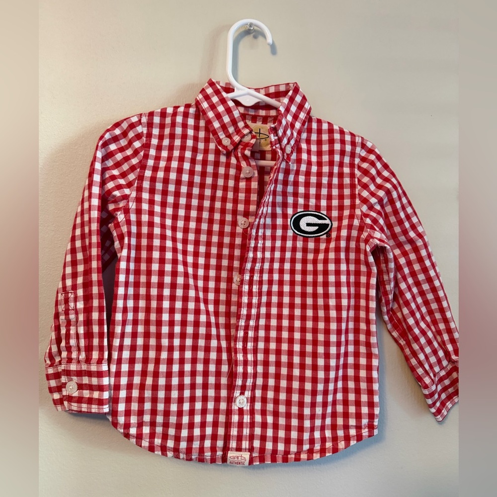 Garb Red Gingham Georgia Bulldog Polo Shirt